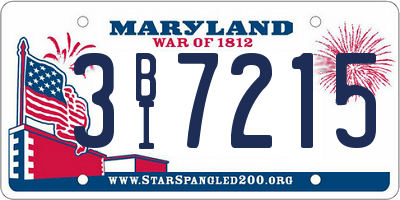 MD license plate 3BI7215