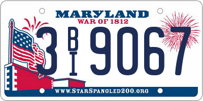 MD license plate 3BI9067