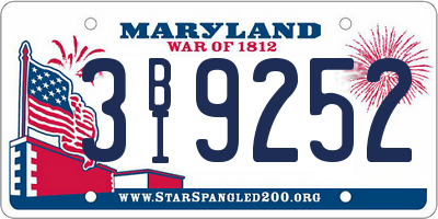 MD license plate 3BI9252