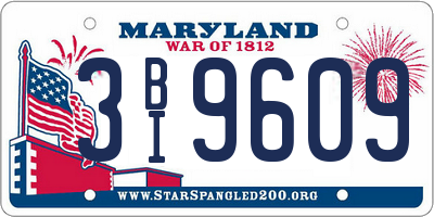 MD license plate 3BI9609