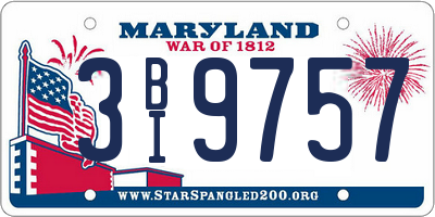 MD license plate 3BI9757
