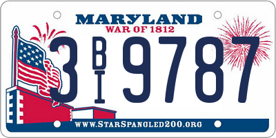 MD license plate 3BI9787