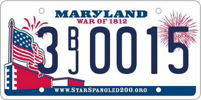 MD license plate 3BJ0015