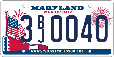 MD license plate 3BJ0040