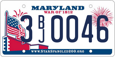 MD license plate 3BJ0046