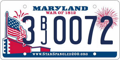MD license plate 3BJ0072