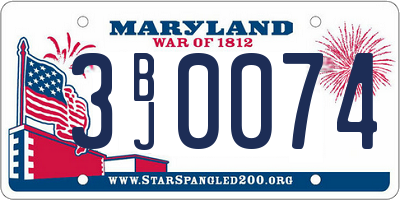 MD license plate 3BJ0074