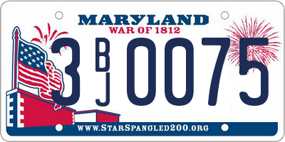 MD license plate 3BJ0075