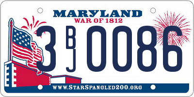 MD license plate 3BJ0086