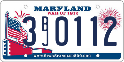 MD license plate 3BJ0112