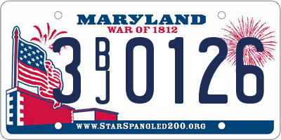 MD license plate 3BJ0126