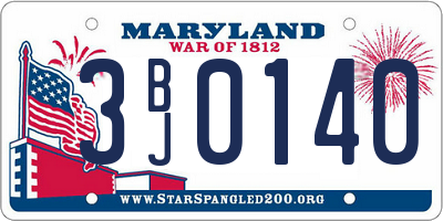 MD license plate 3BJ0140