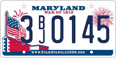 MD license plate 3BJ0145