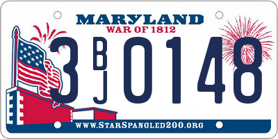 MD license plate 3BJ0148