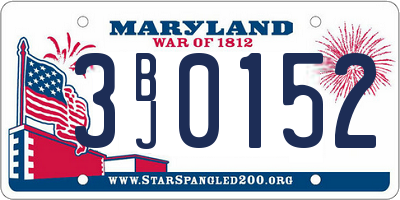 MD license plate 3BJ0152