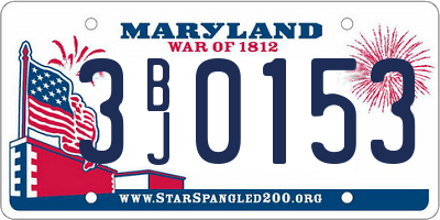 MD license plate 3BJ0153
