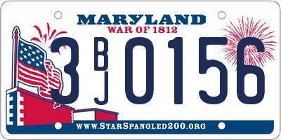 MD license plate 3BJ0156