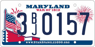 MD license plate 3BJ0157