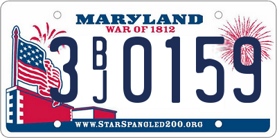 MD license plate 3BJ0159