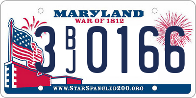 MD license plate 3BJ0166