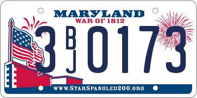 MD license plate 3BJ0173