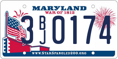 MD license plate 3BJ0174