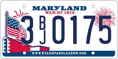 MD license plate 3BJ0175