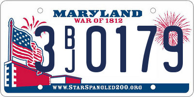 MD license plate 3BJ0179