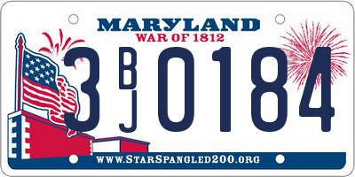 MD license plate 3BJ0184