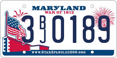 MD license plate 3BJ0189