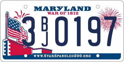 MD license plate 3BJ0197