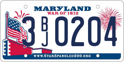 MD license plate 3BJ0204