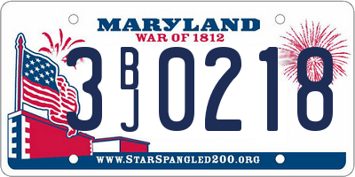 MD license plate 3BJ0218