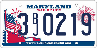 MD license plate 3BJ0219