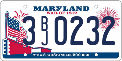 MD license plate 3BJ0232