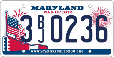 MD license plate 3BJ0236