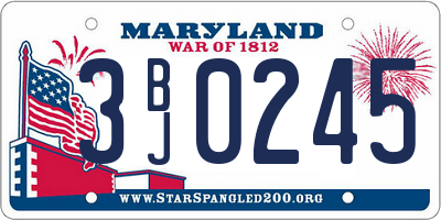 MD license plate 3BJ0245