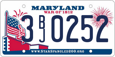 MD license plate 3BJ0252