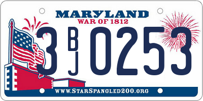 MD license plate 3BJ0253