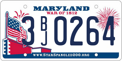 MD license plate 3BJ0264