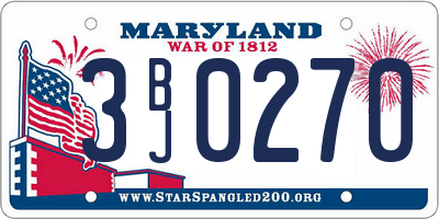 MD license plate 3BJ0270