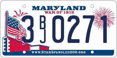 MD license plate 3BJ0271