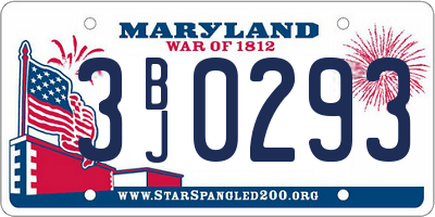 MD license plate 3BJ0293