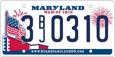MD license plate 3BJ0310