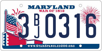 MD license plate 3BJ0316