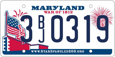MD license plate 3BJ0319