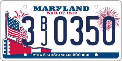 MD license plate 3BJ0350