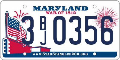 MD license plate 3BJ0356