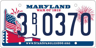 MD license plate 3BJ0370