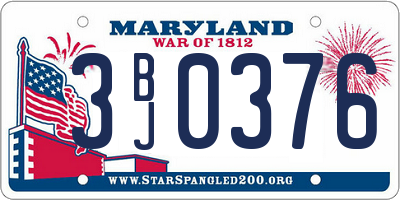 MD license plate 3BJ0376